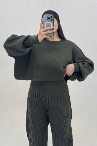 ست اورال و ژاکت بافت پیلیسه