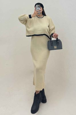 ست ساحلی و رویه بافت لبه سفید