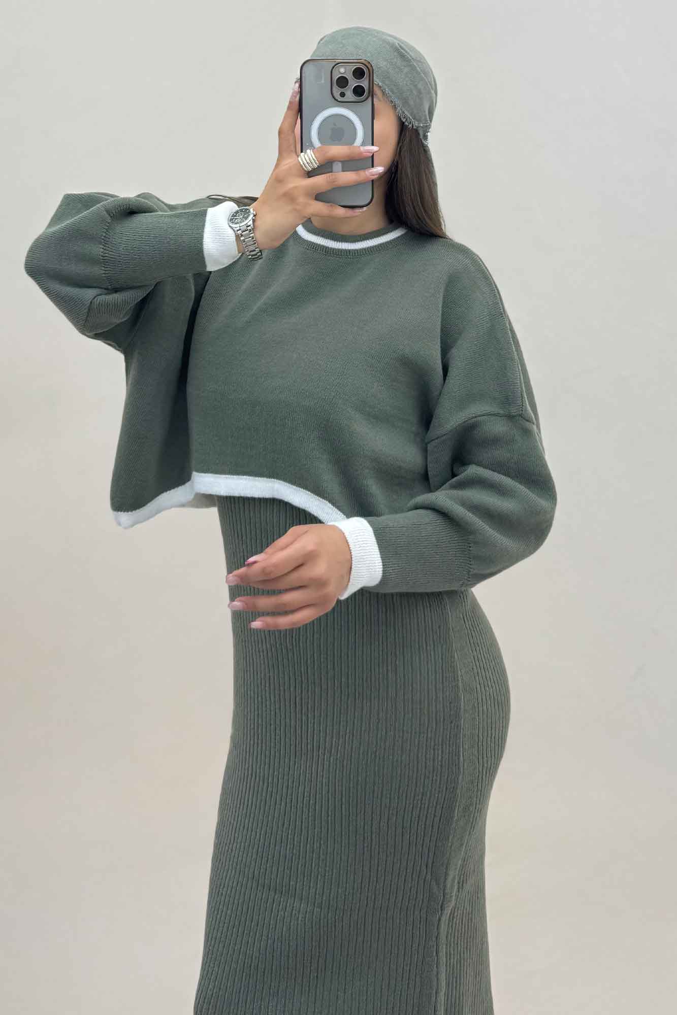 ست ساحلی و رویه بافت لبه سفید