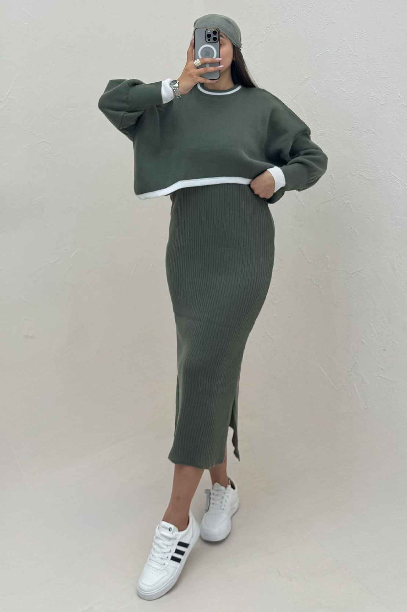 ست ساحلی و رویه بافت لبه سفید