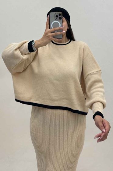 ست ساحلی و رویه بافت لبه سفید