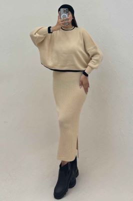 ست ساحلی و رویه بافت لبه سفید