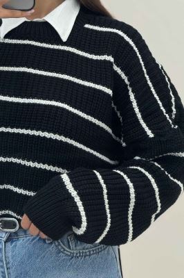 بلوز بافت راه راه کد 536