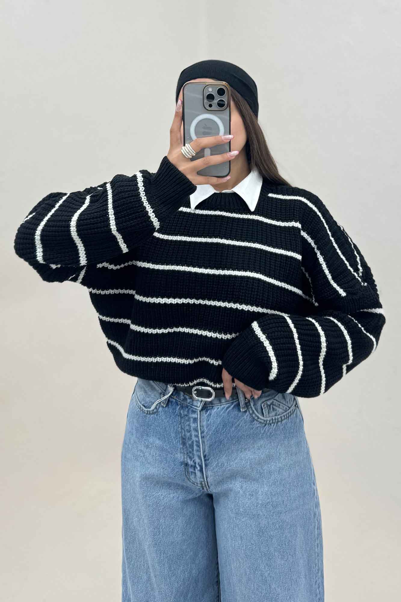 بلوز بافت راه راه کد 536