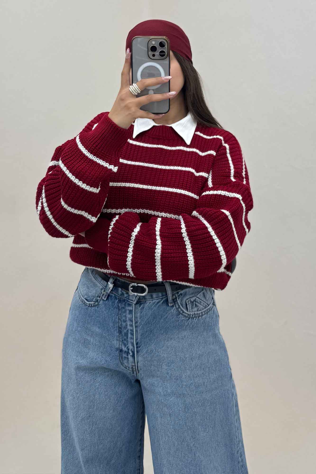 بلوز بافت راه راه کد 536