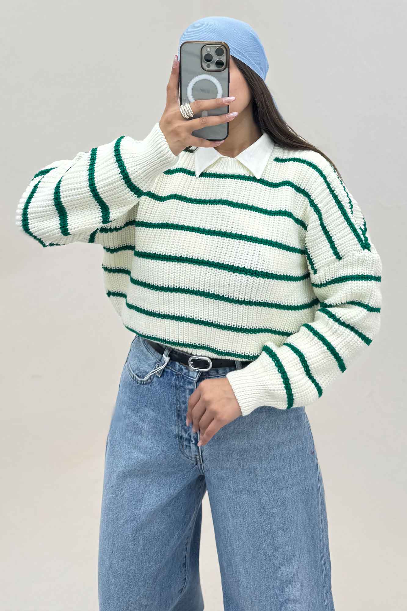 بلوز بافت راه راه کد 536