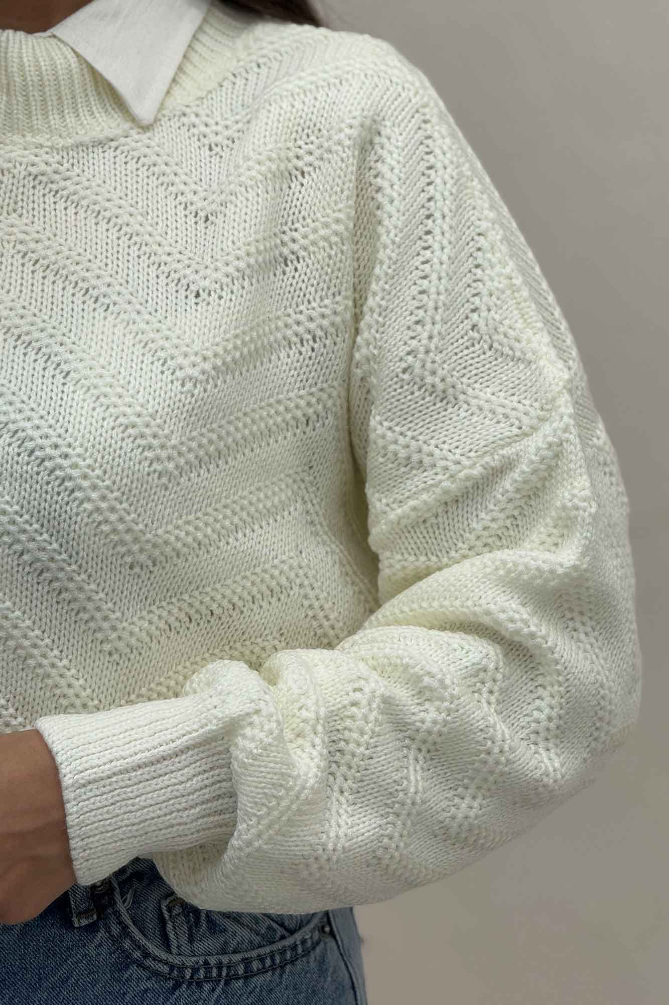 بلوز بافت یقه سه سانت طرح زیگزاگ کد 511