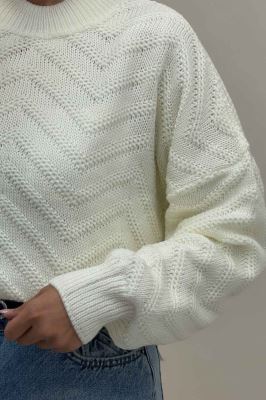 بلوز بافت یقه سه سانت طرح زیگزاگ کد 511