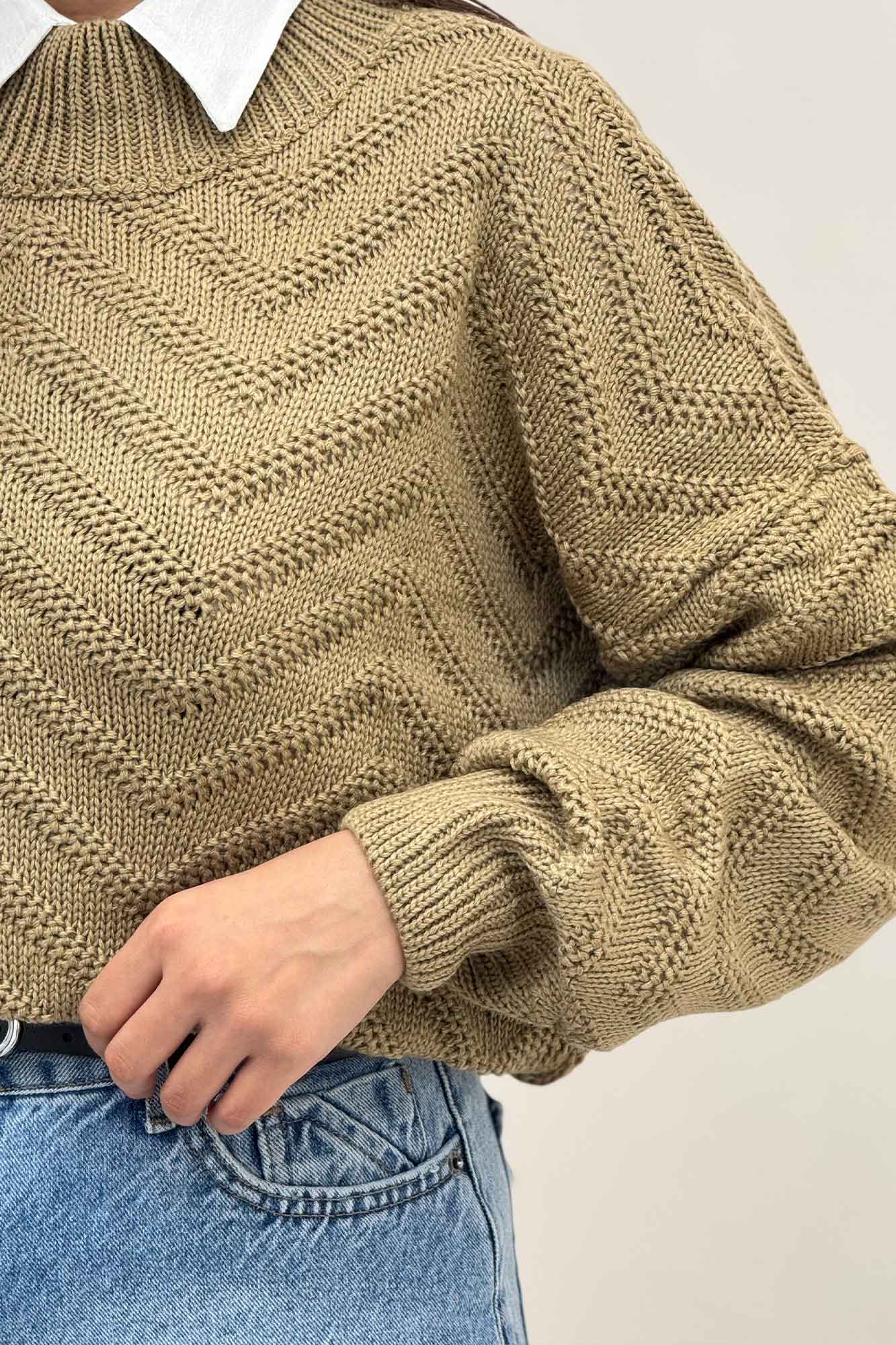 بلوز بافت یقه سه سانت طرح زیگزاگ کد 511