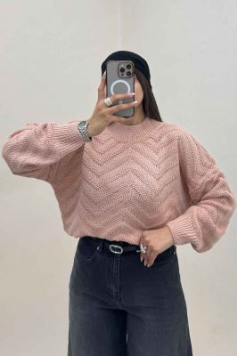 بلوز بافت یقه سه سانت طرح زیگزاگ کد 511