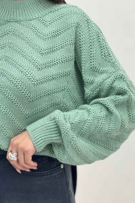 بلوز بافت یقه سه سانت طرح زیگزاگ کد 511