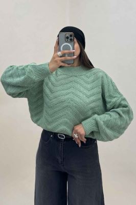 بلوز بافت یقه سه سانت طرح زیگزاگ کد 511