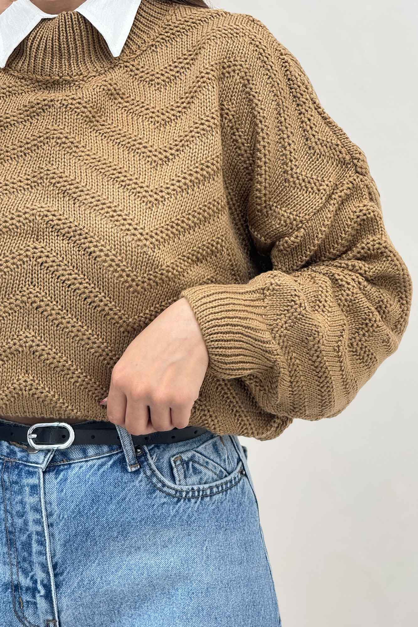 بلوز بافت یقه سه سانت طرح زیگزاگ کد 511