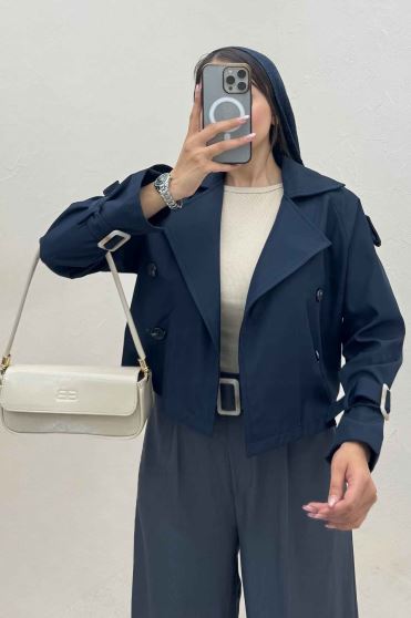 بارانی کراپ سرشانه پل SEPIA