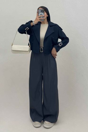 بارانی کراپ سرشانه پل SEPIA