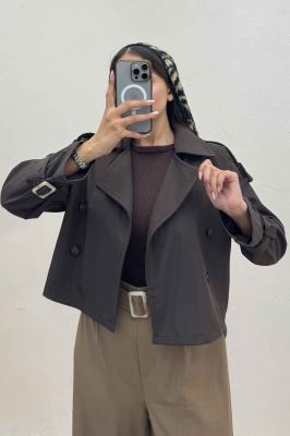 بارانی کراپ سرشانه پل SEPIA