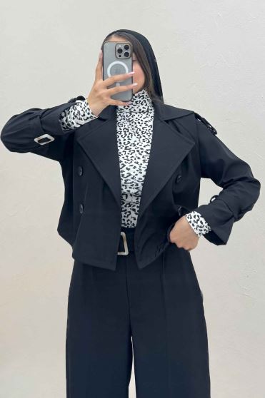 بارانی کراپ سرشانه پل SEPIA