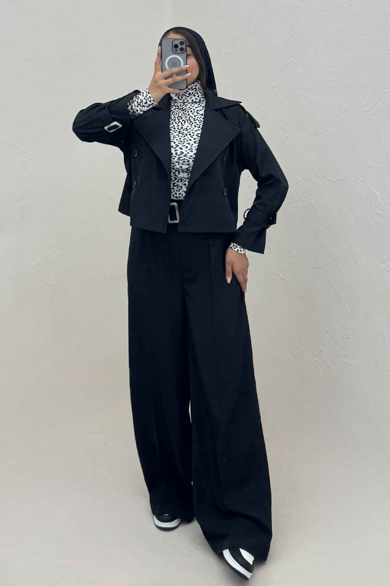 بارانی کراپ سرشانه پل SEPIA