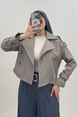 بارانی کراپ سرشانه پل SEPIA