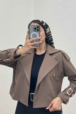 بارانی کراپ سرشانه پل SEPIA