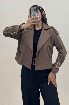 بارانی کراپ سرشانه پل SEPIA