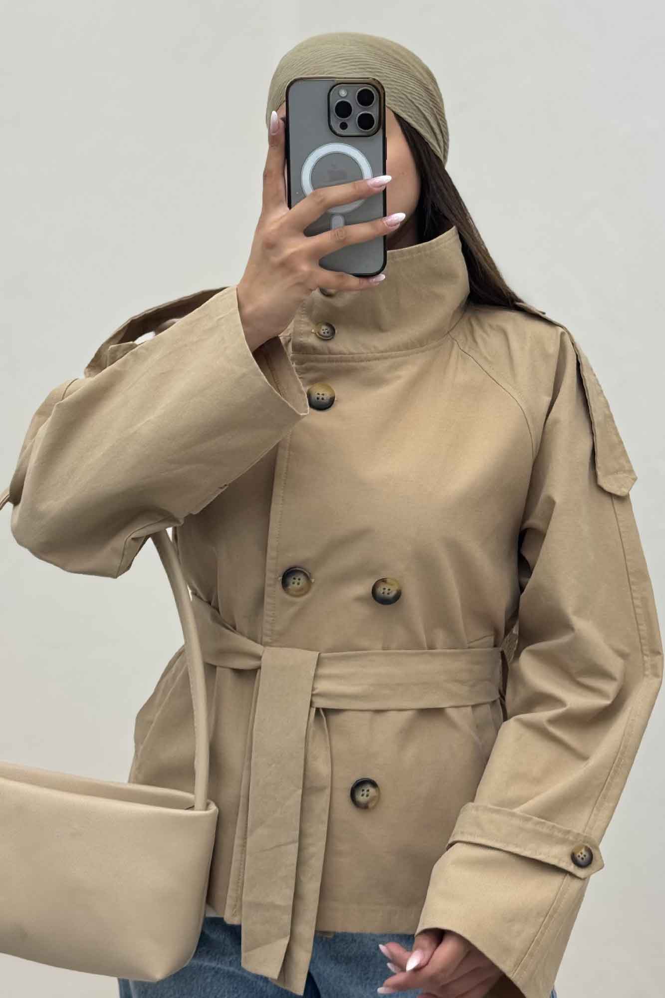 کت کتان یقه دو حالته