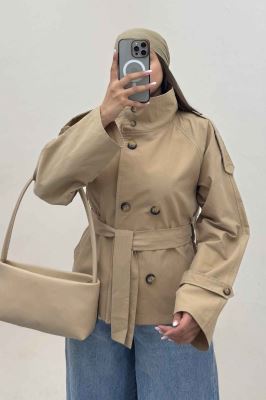 کت کتان یقه دو حالته