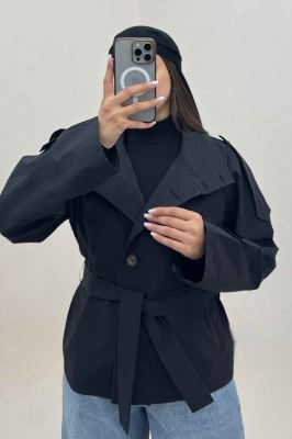 کت کتان یقه دو حالته