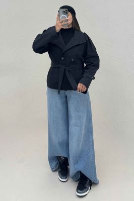 کت کتان یقه دو حالته