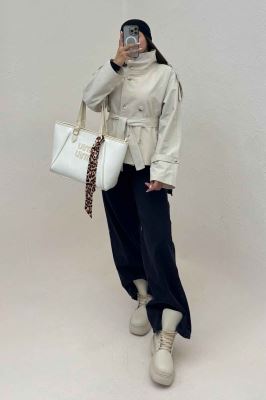 کت کتان یقه دو حالته