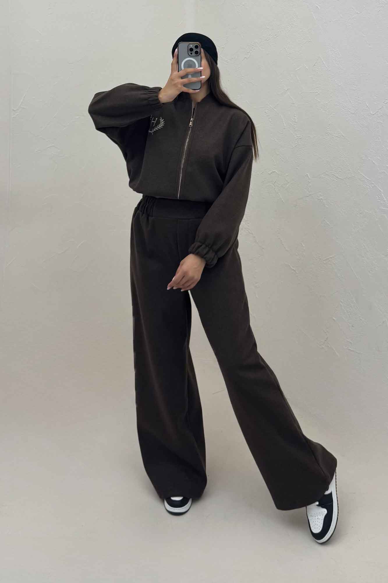 سویشرت و شلوار فوتر گلدوزی تنیس