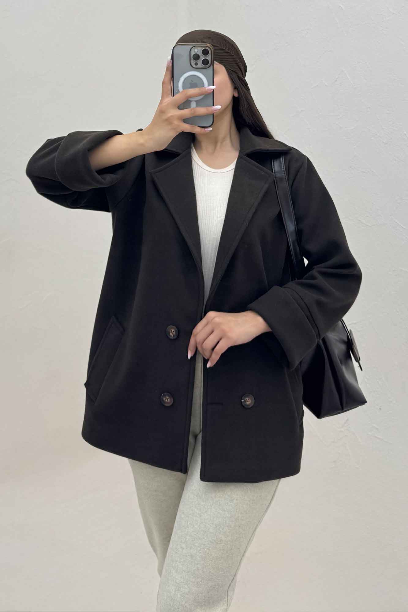 پالتو یقه انگلیسی چهار دکمه فوتر LOOK