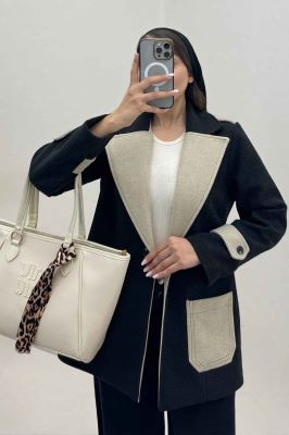 کت فوتر آستردار تک جیب دو رنگ