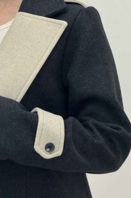 کت فوتر آستردار تک جیب دو رنگ