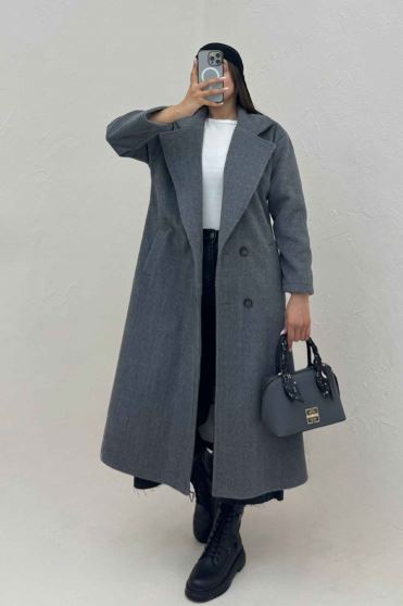 پالتو بلند موهر ترک آستردار ROOBI