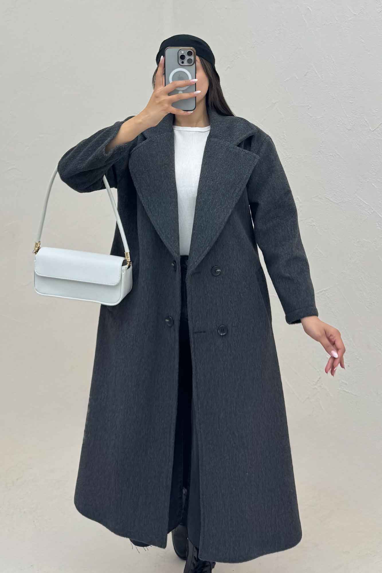 پالتو بلند موهر ترک آستردار ROOBI