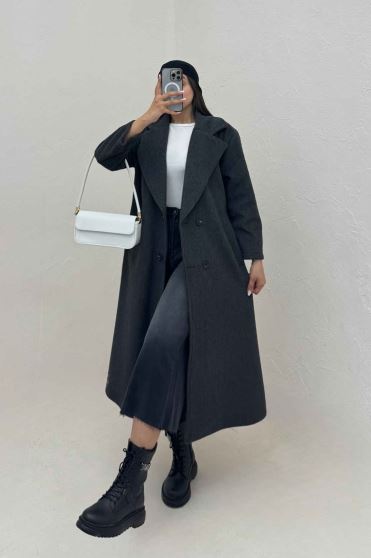 پالتو بلند موهر ترک آستردار ROOBI