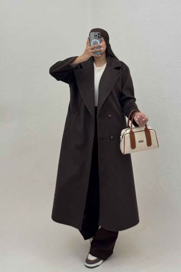 پالتو بلند موهر ترک آستردار ROOBI