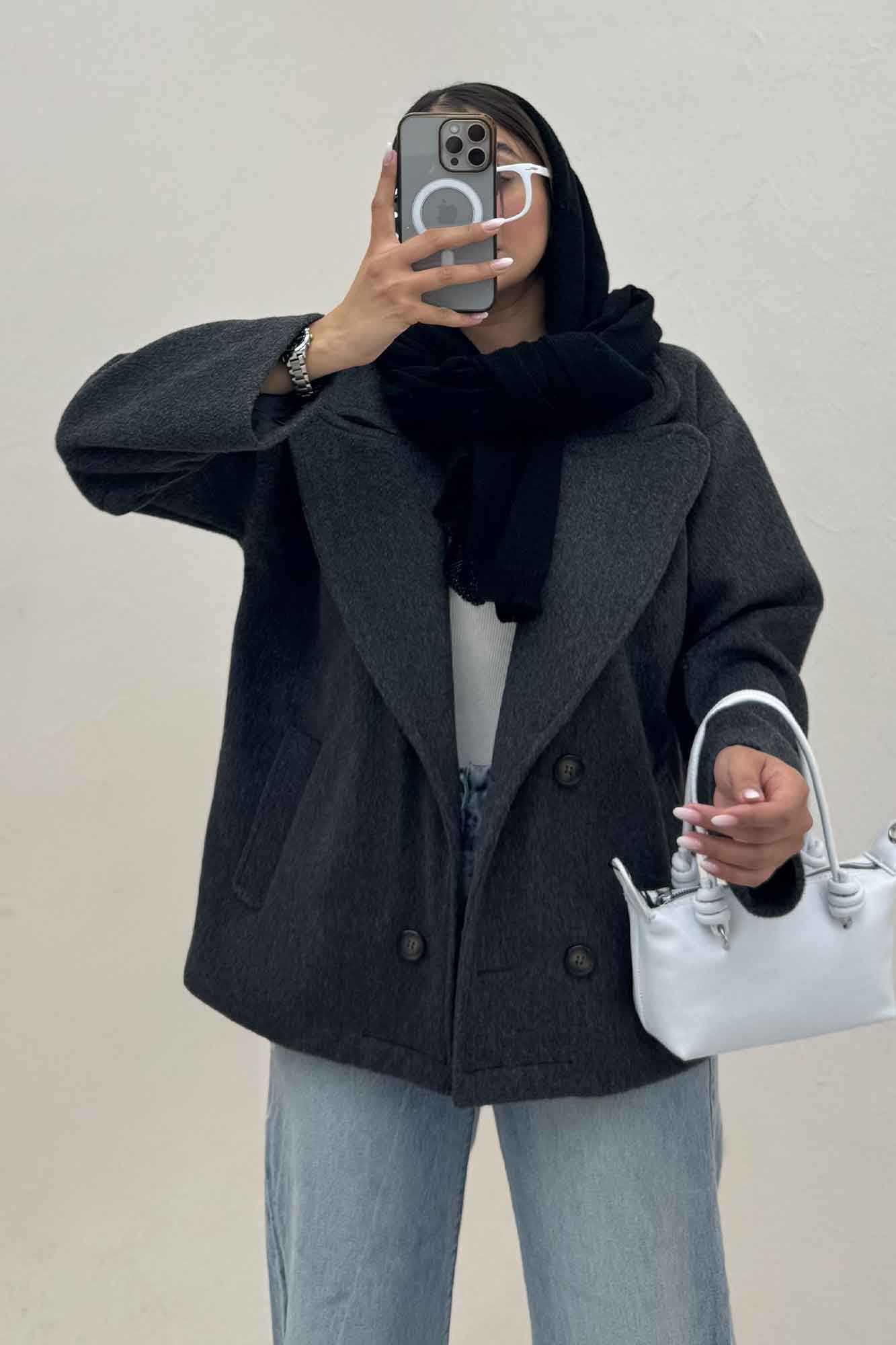 کت موهر آستردار چهار دکمه گلارا