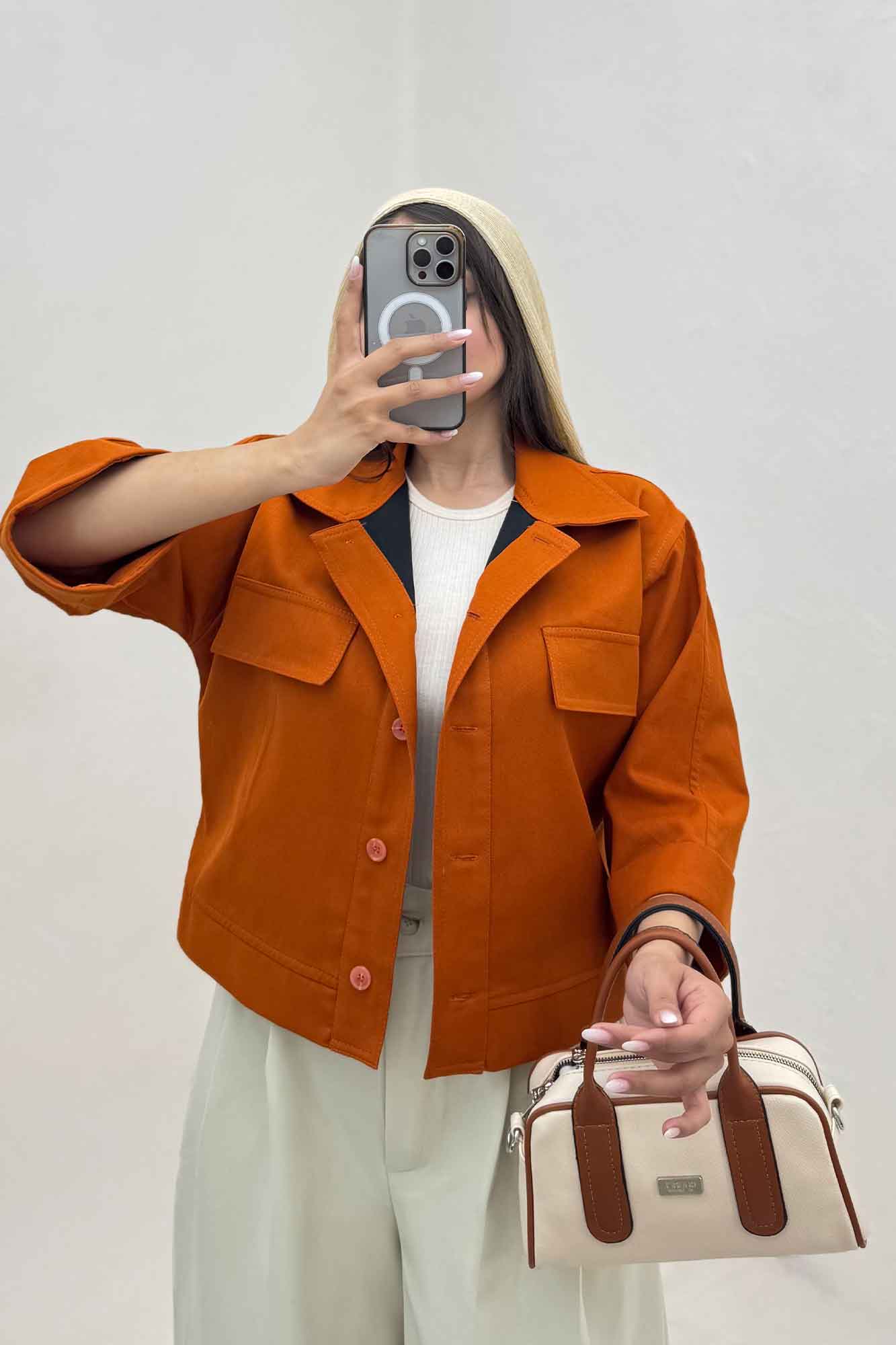 کت کتان کاپرا دو در جیب