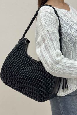 کیف زنانه گلدوزی دسته بافتی 4273