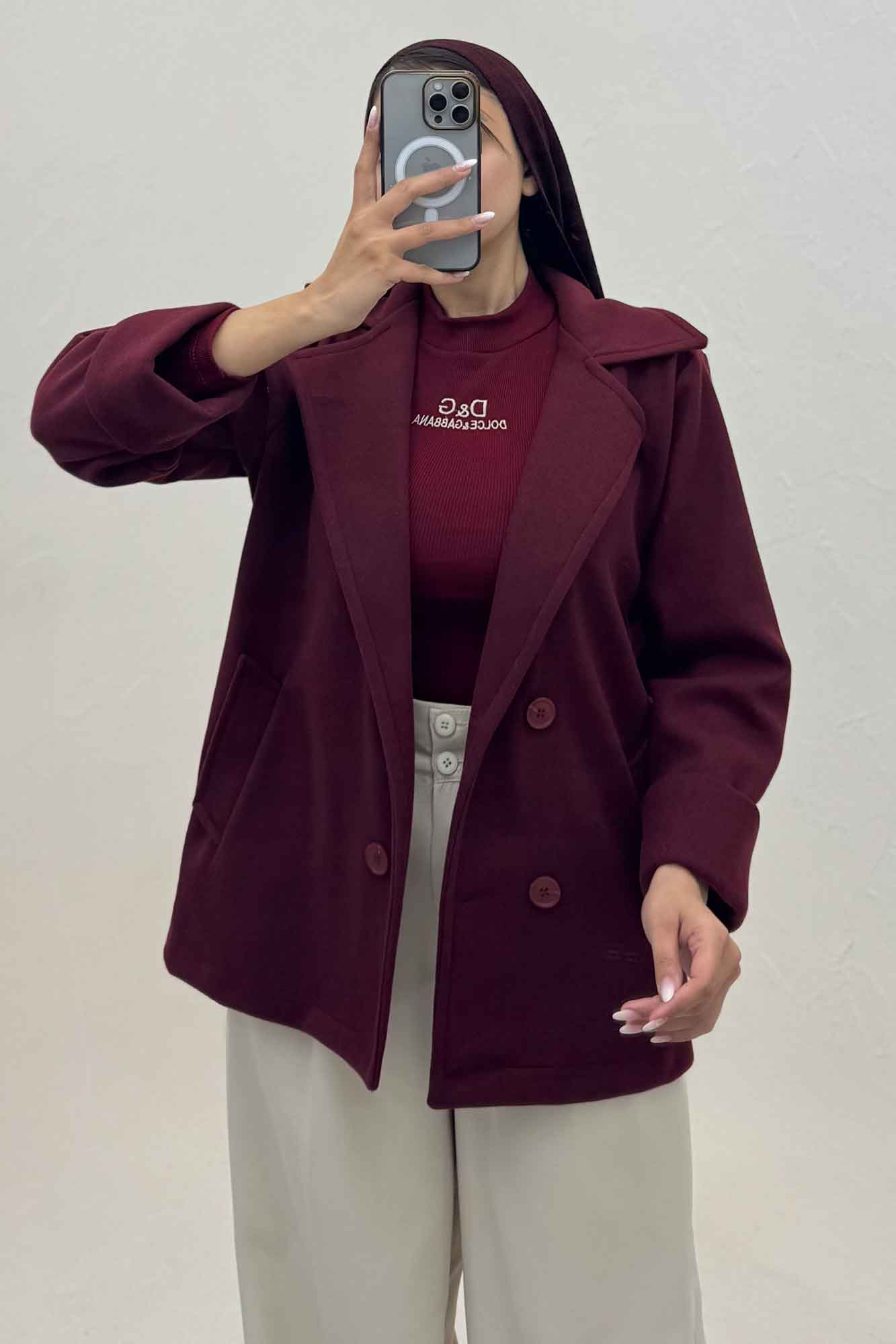 پالتو یقه انگلیسی چهار دکمه فوتر LOOK