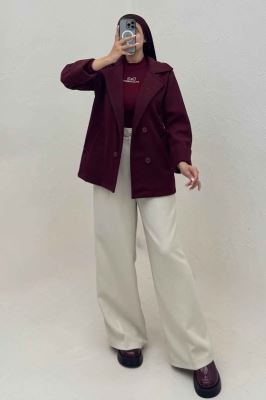 پالتو یقه انگلیسی چهار دکمه فوتر LOOK