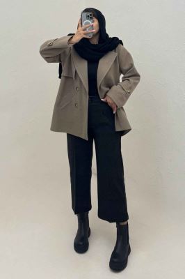 کت فوتر دو جیب خطی کاژین آستردار