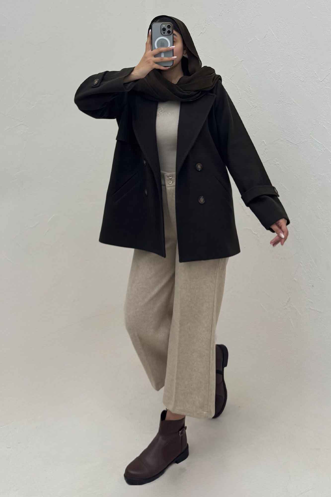 کت فوتر دو جیب خطی کاژین آستردار