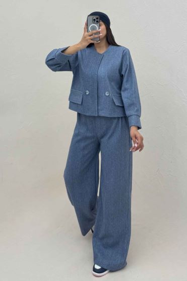 ست کت و شلوار جیب نما فوتر کژین