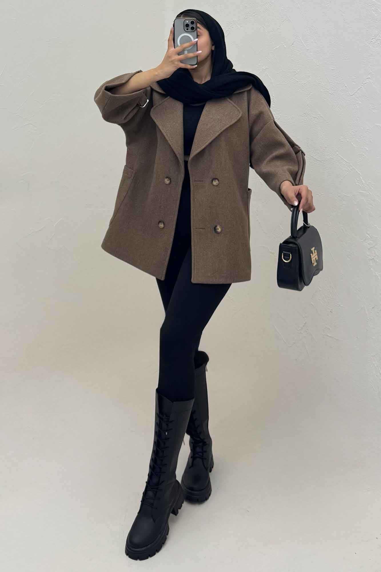 کت یقه پهن فوتر آستین سگک دار EXPORT