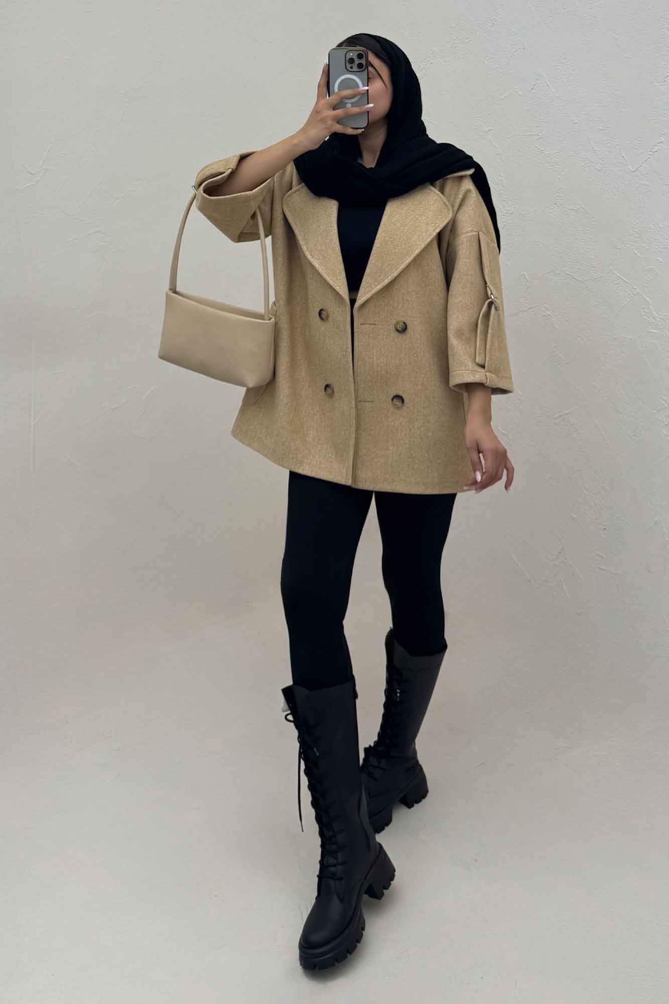 کت یقه پهن فوتر آستین سگک دار EXPORT