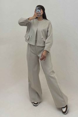 کت و شلوار جیب نما موهر آستردار