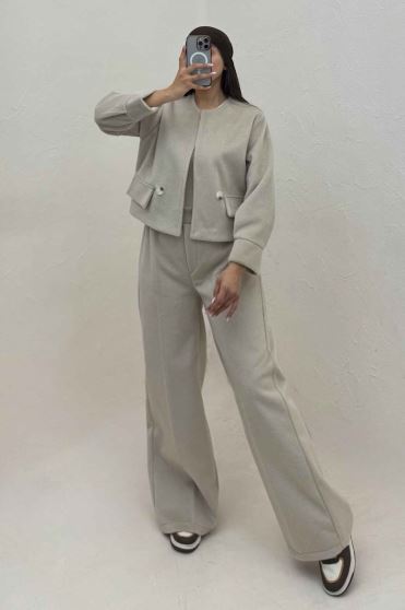 کت و شلوار جیب نما موهر آستردار